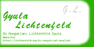 gyula lichtenfeld business card
